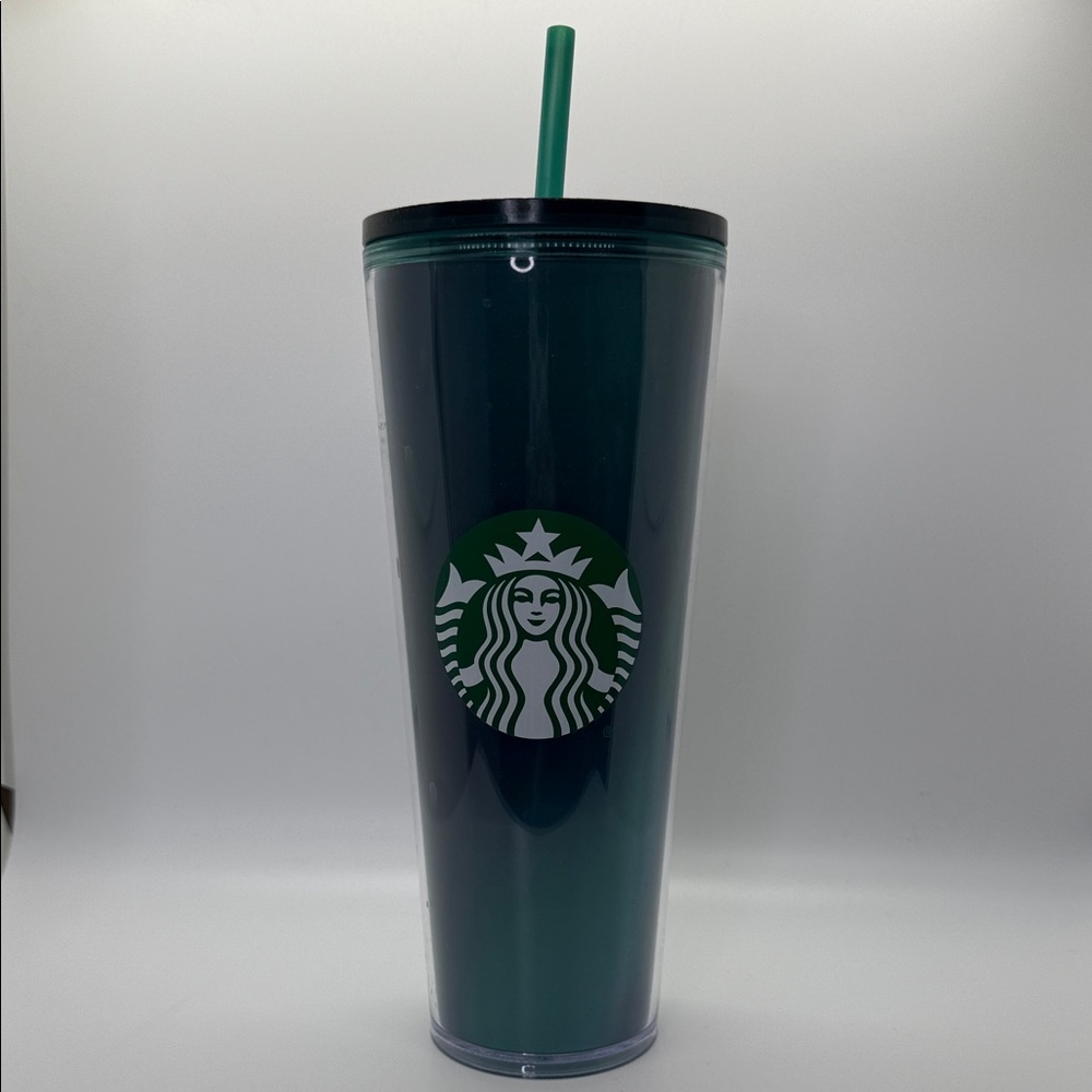 Starbucks Blue Holographic Tumbler with Lid and Straw